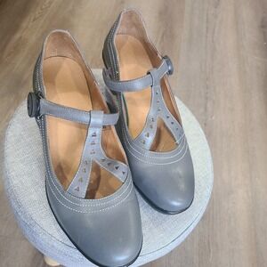 Dr Comfort Carmen Gray Leather Women's Mary Jane Shoes Size‎ 8M Style STK0180
